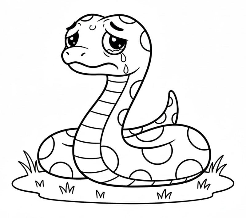 Serpente triste da colorare