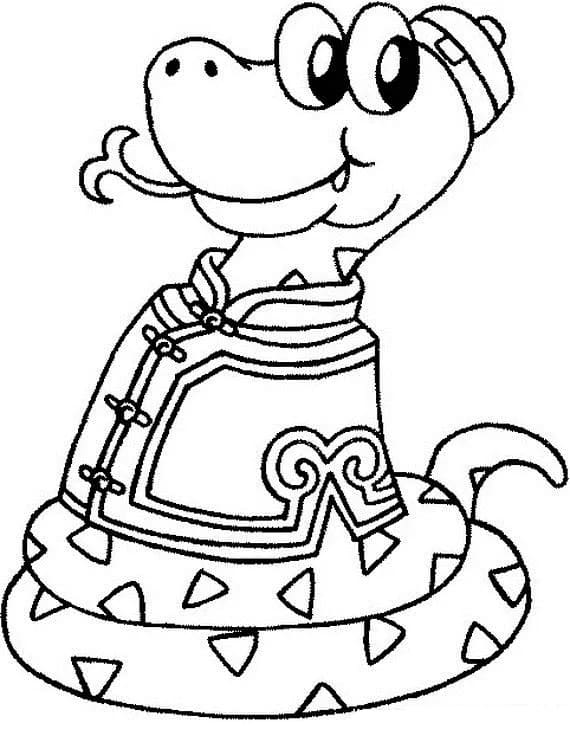 Serpentello carino da colorare