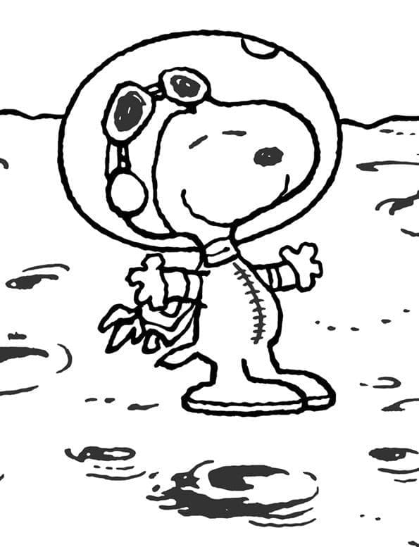 Snoopy astronauta da colorare