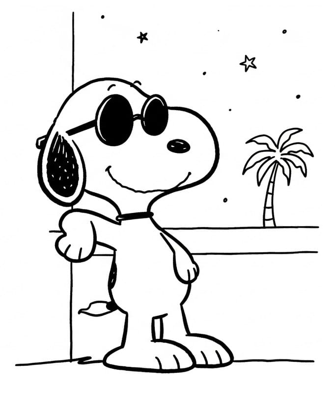 Snoopy cool da colorare