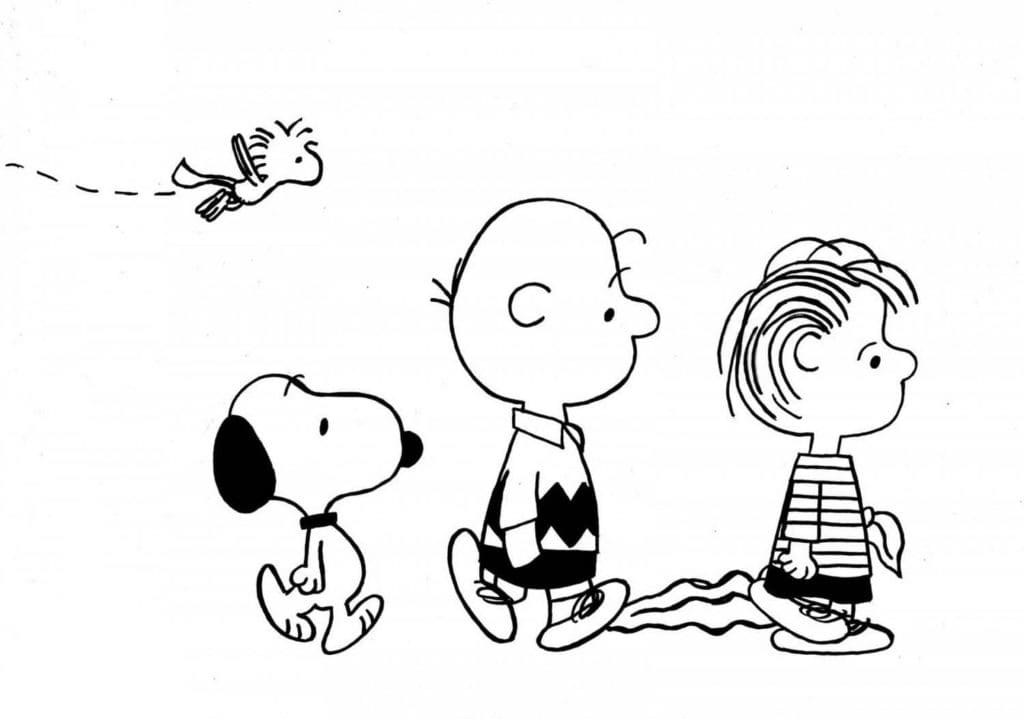 Snoopy e i ragazzi da colorare