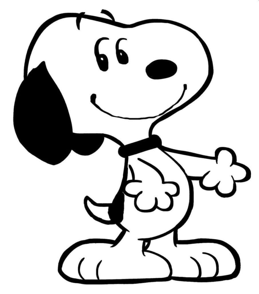 Snoopy sorridente da colorare
