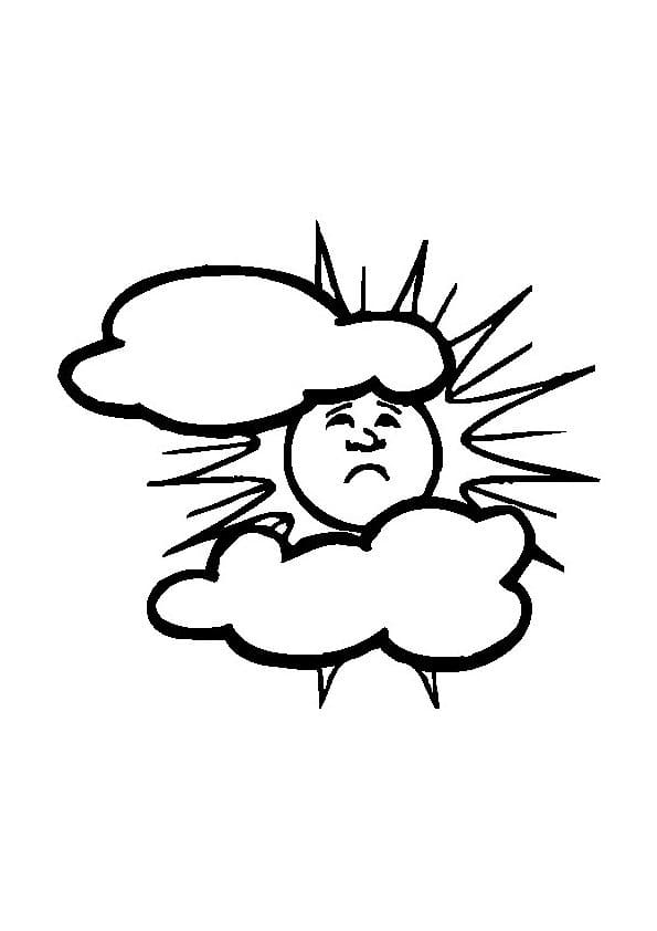 Sole e nuvole da colorare