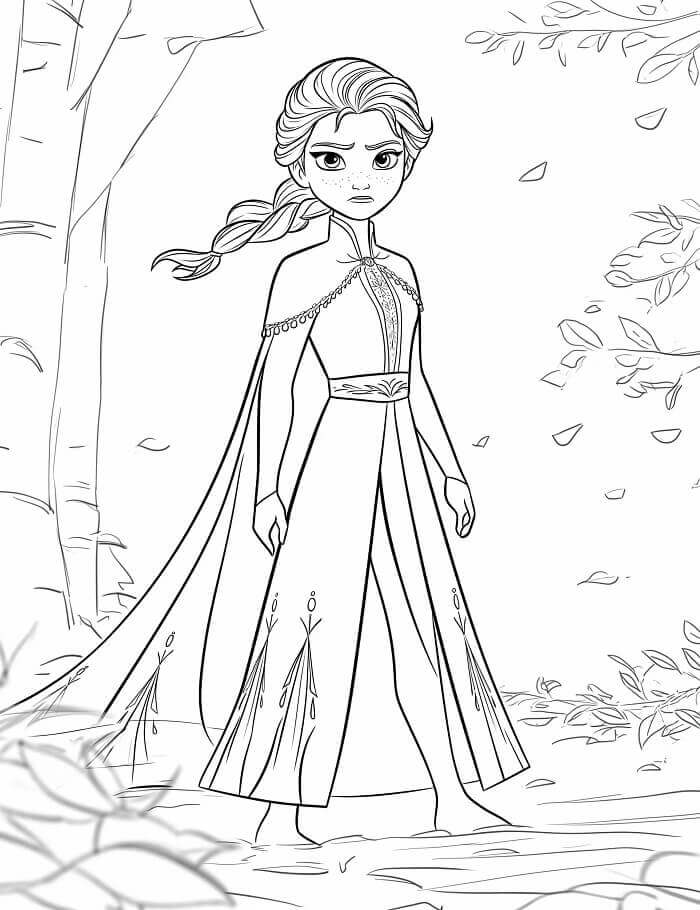 Spettacolare Elsa da colorare