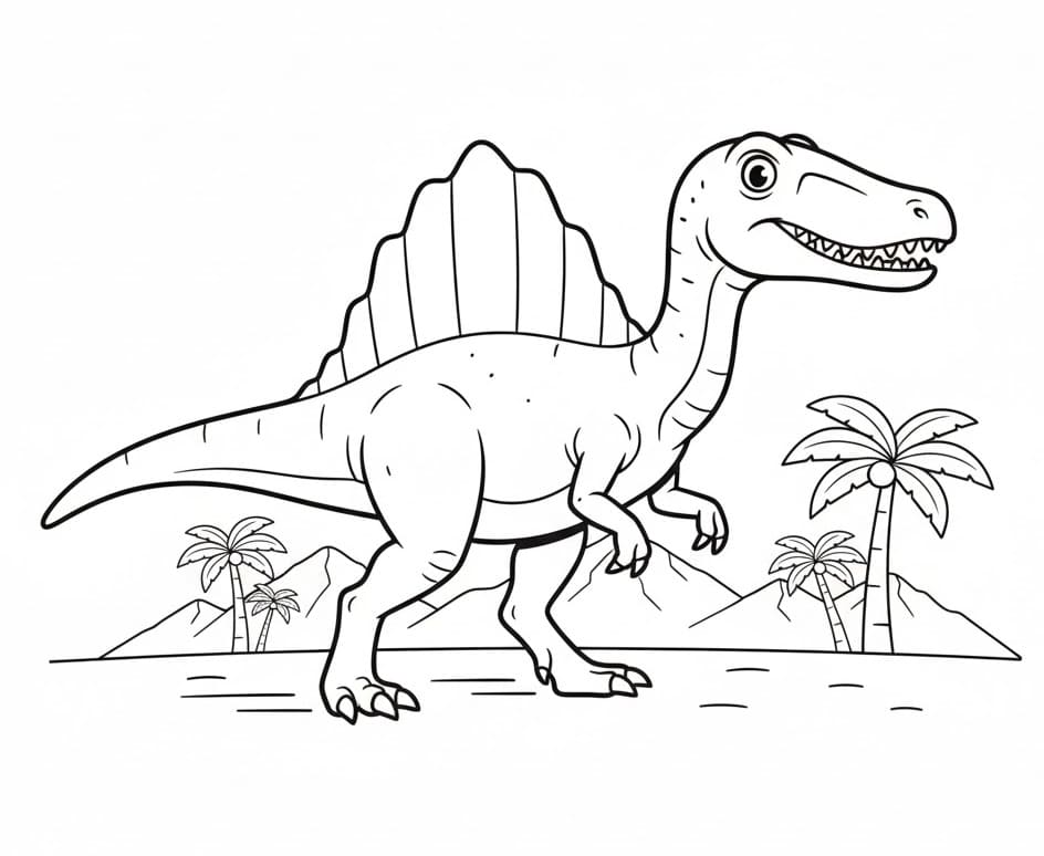 Spinosauro amichevole da colorare