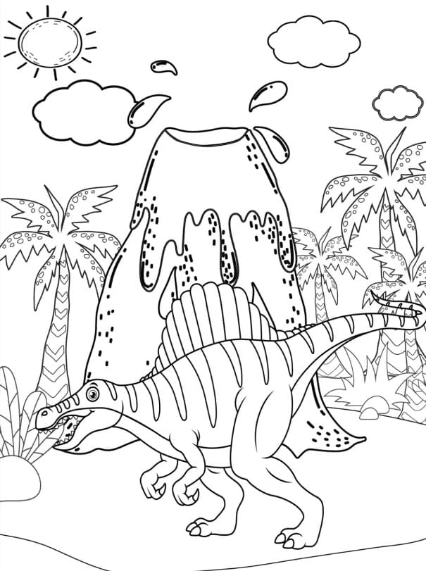 Spinosauro disponibile gratuitamente da colorare