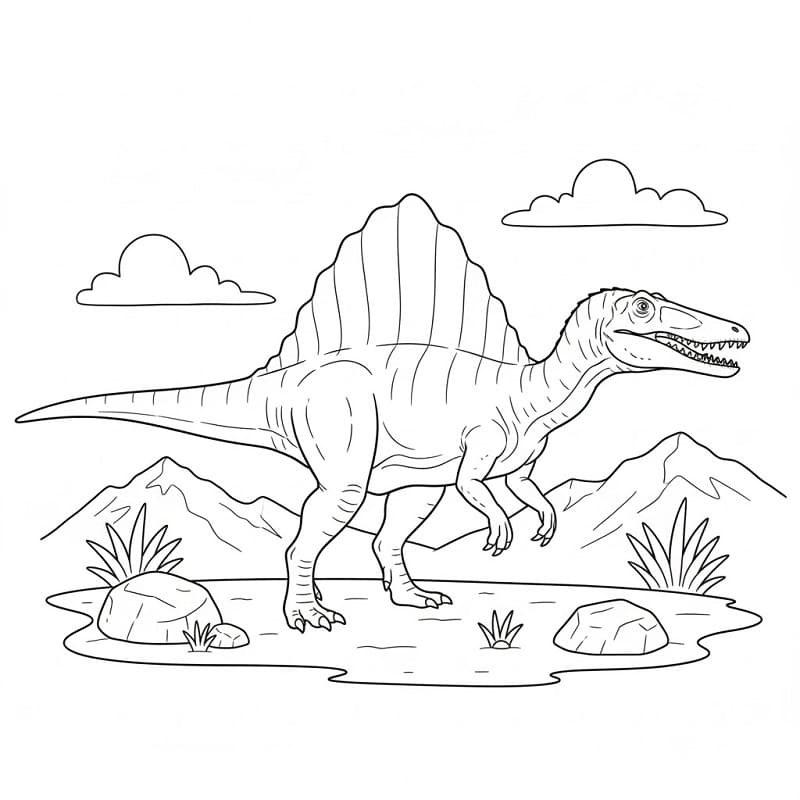 Spinosauro simpatico da colorare