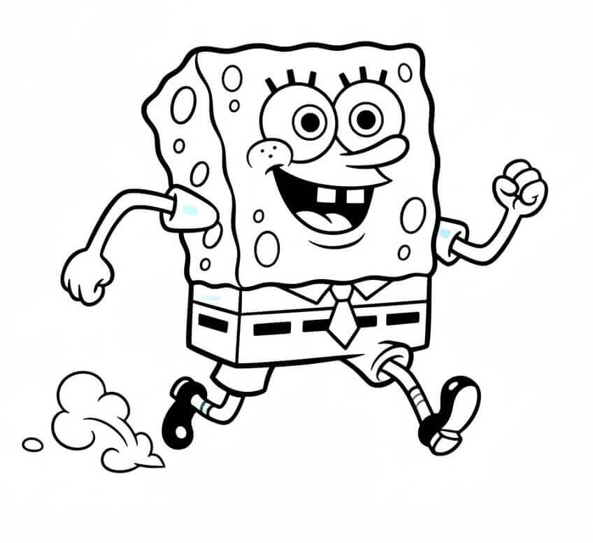 Spongebob che Corre da colorare