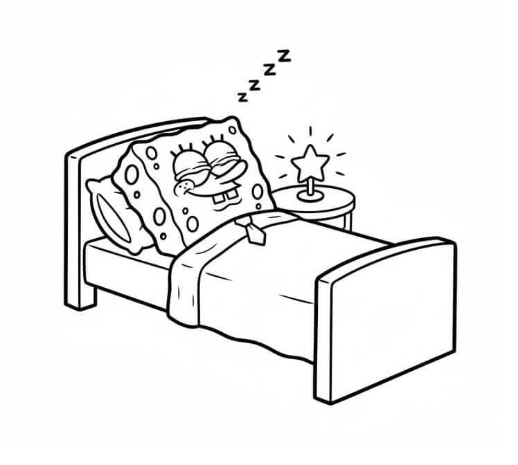 Spongebob che Dorme da colorare
