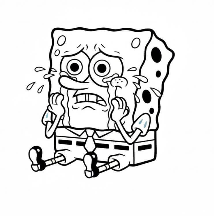Spongebob che Piange da colorare