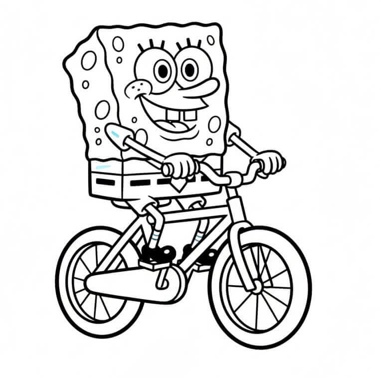 Spongebob in Bicicletta da colorare