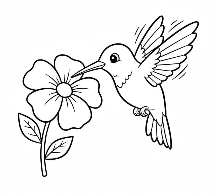 Stampa Colibrì da colorare