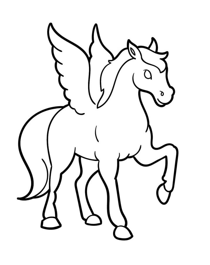 Stampa Pegaso da colorare