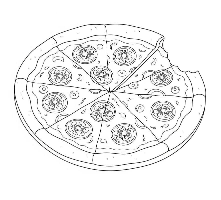 Stampa Pizza da colorare