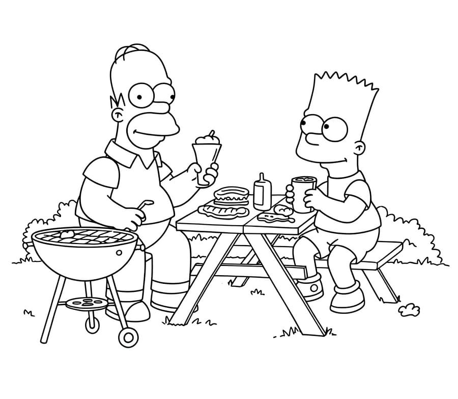 Stampa Simpson da colorare
