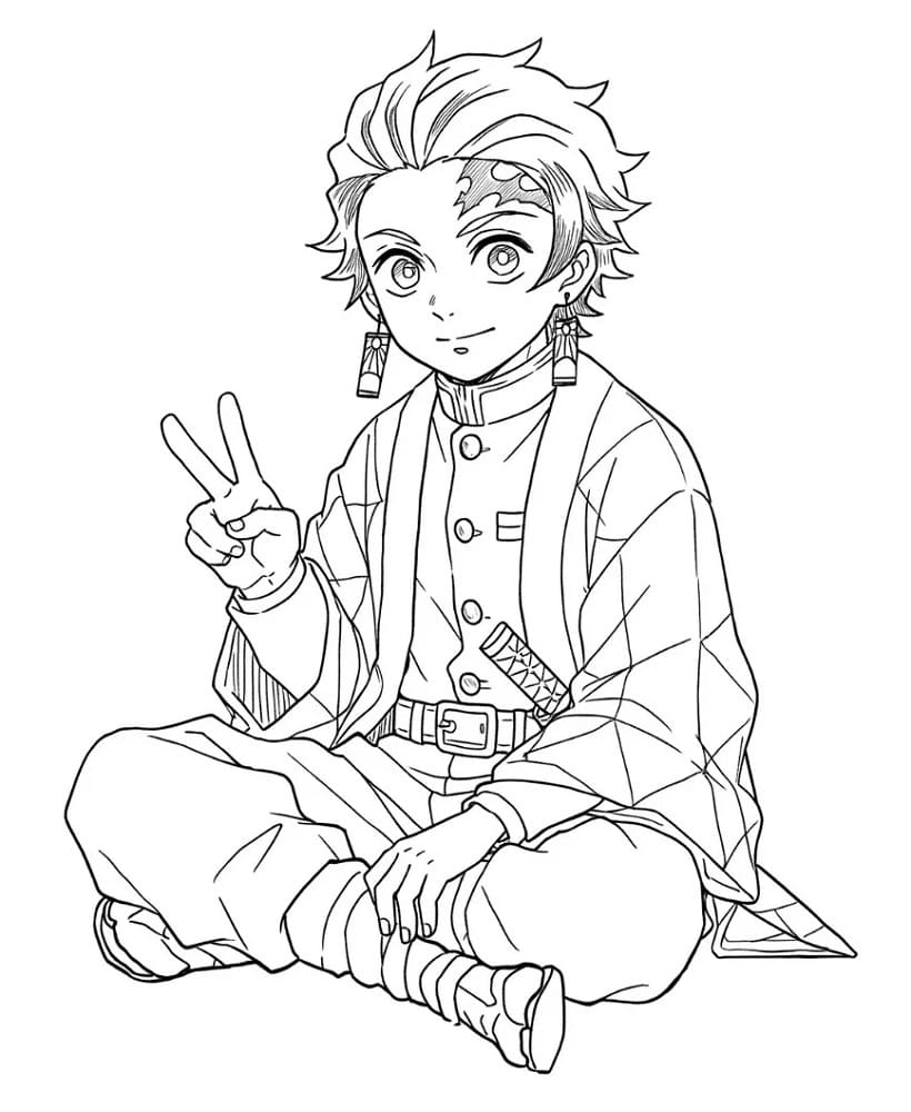 Stampa Tanjiro da colorare