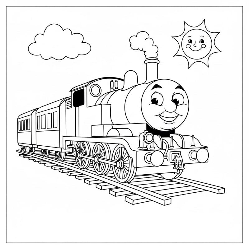 Stampa Trenino Thomas da colorare