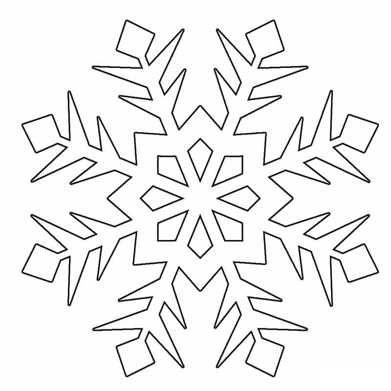 Stampa fiocco di neve da colorare