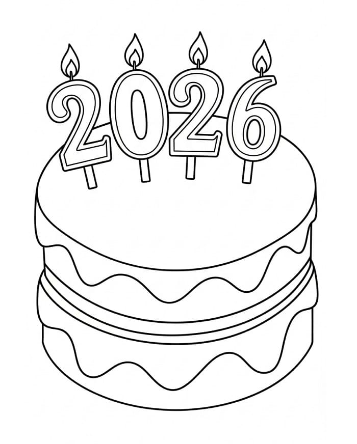 Stampabile Buon Anno 2026 da colorare