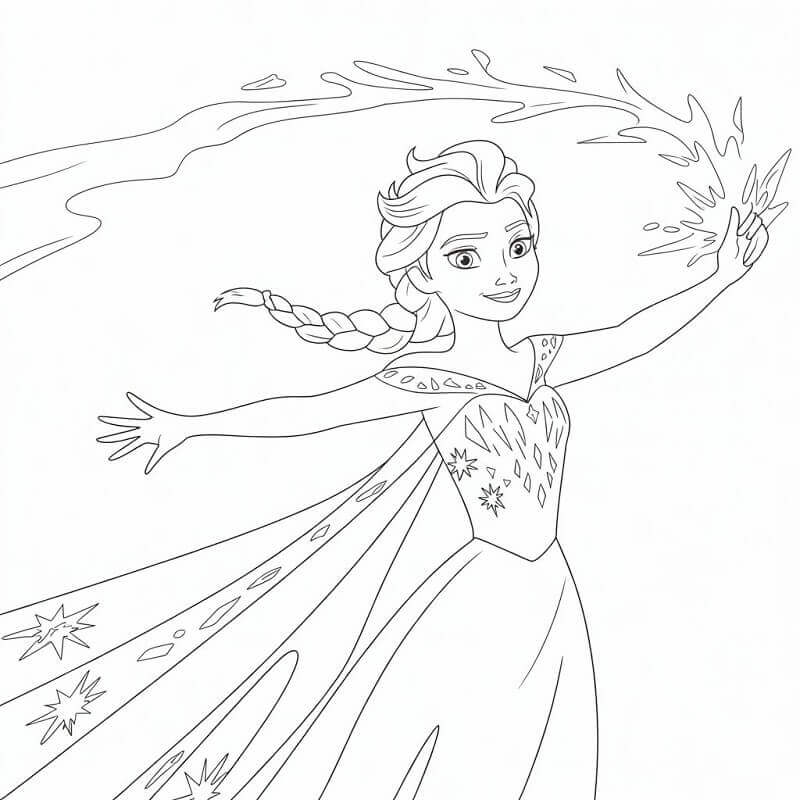 Straordinaria Regina Elsa da colorare