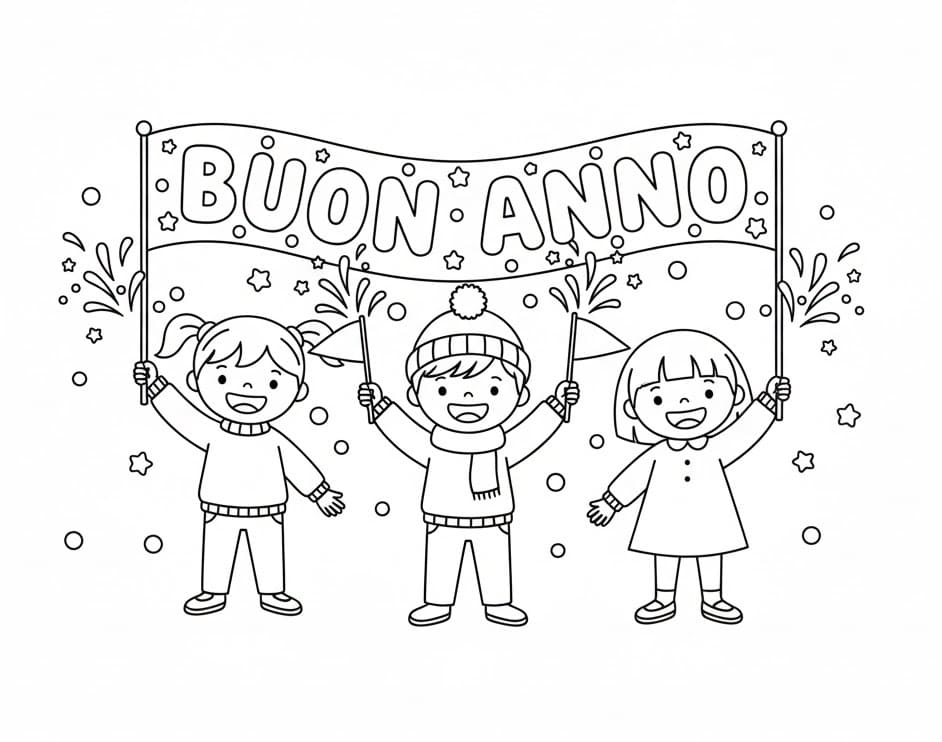 Buon Anno da colorare