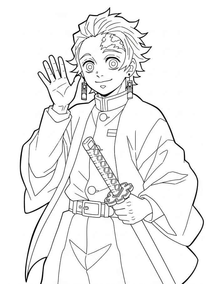 Tanjiro Demon Slayer da colorare