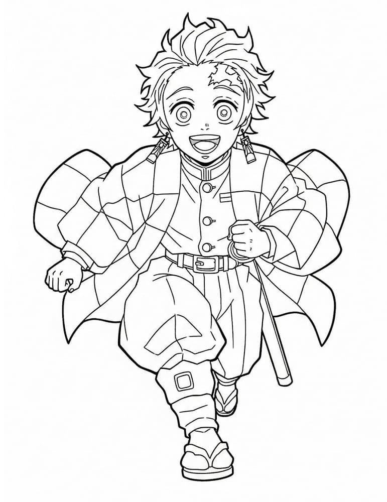 Tanjiro adorabile da colorare