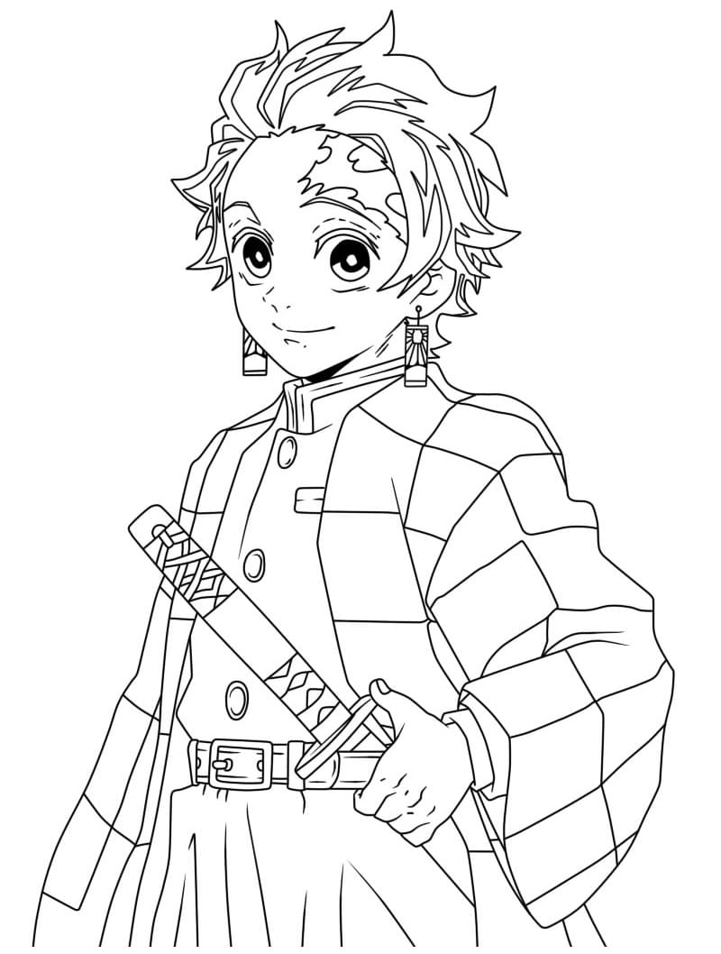 Tanjiro da stampare da colorare