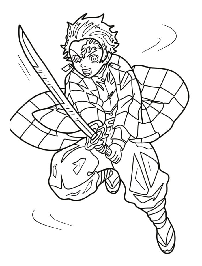 Tanjiro dall’anime Demon Slayer da colorare