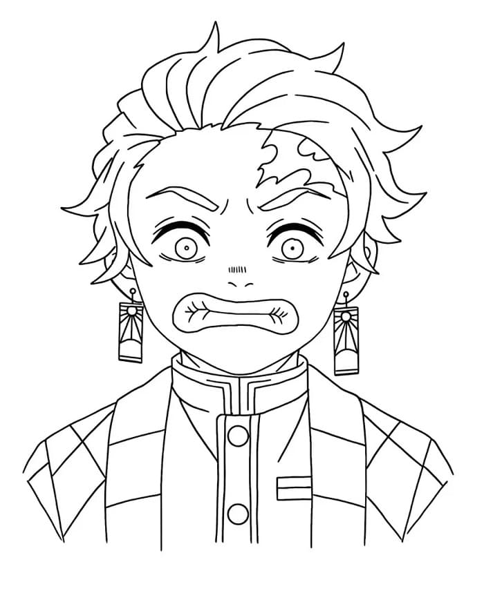 Tanjiro divertente da colorare