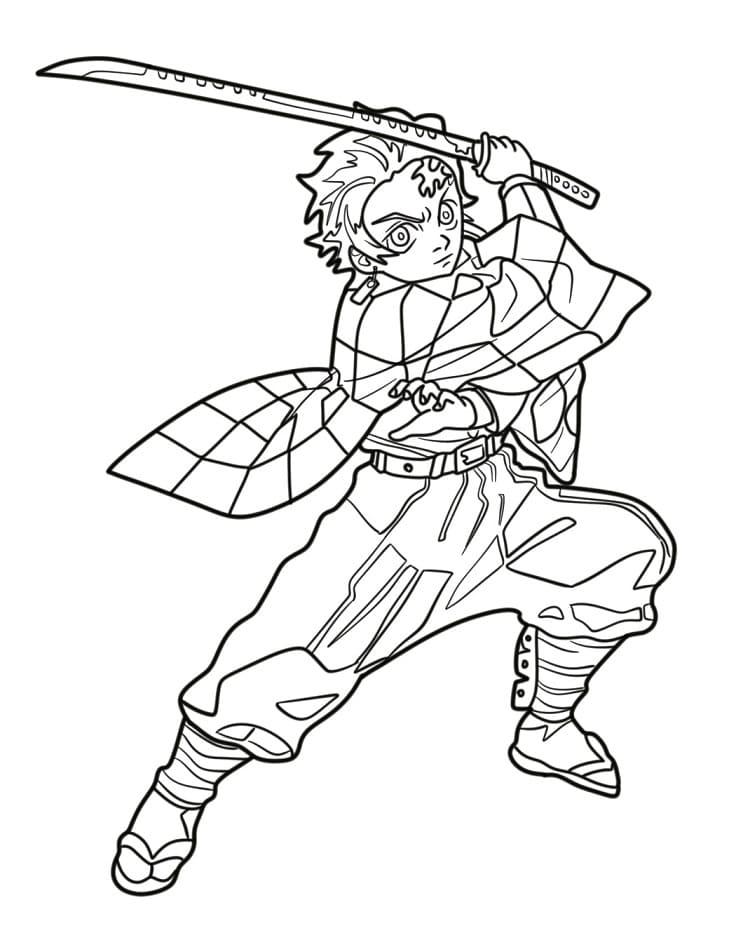 Tanjiro fantastico da colorare