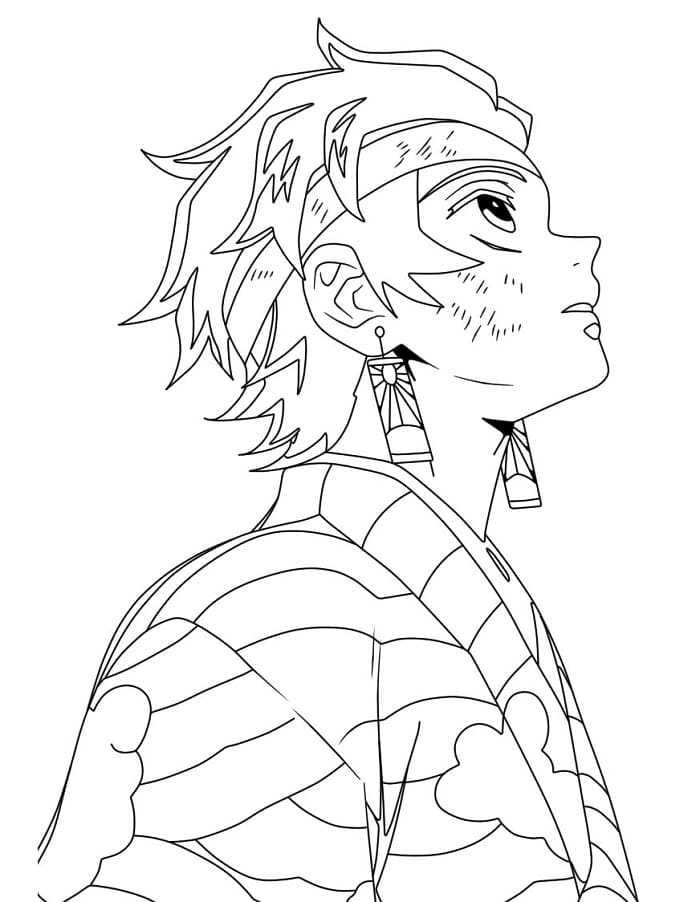 Tanjiro gratuito per bambini da colorare