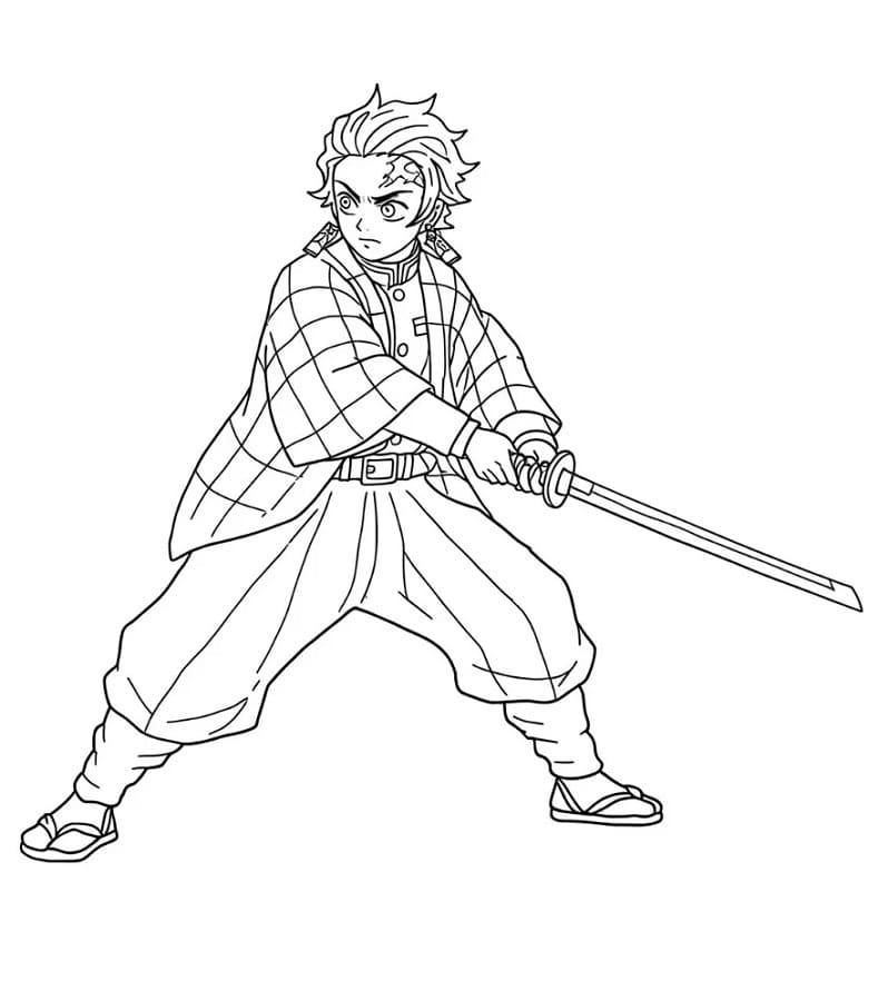 Tanjiro gratuito da colorare