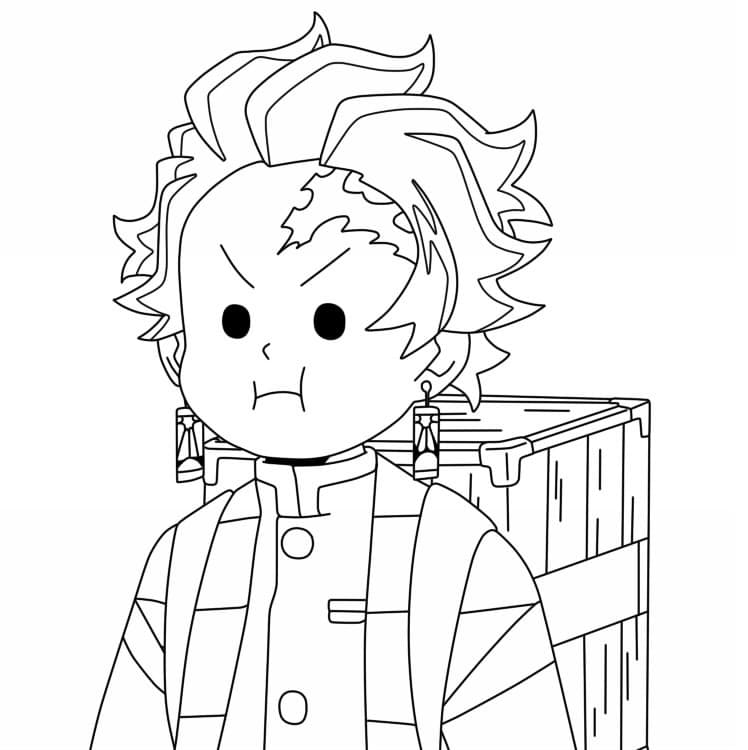 Tanjiro per bambini di 1 anno da colorare
