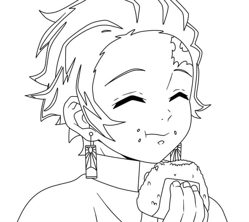 Tanjiro per bambini di 2 anni da colorare