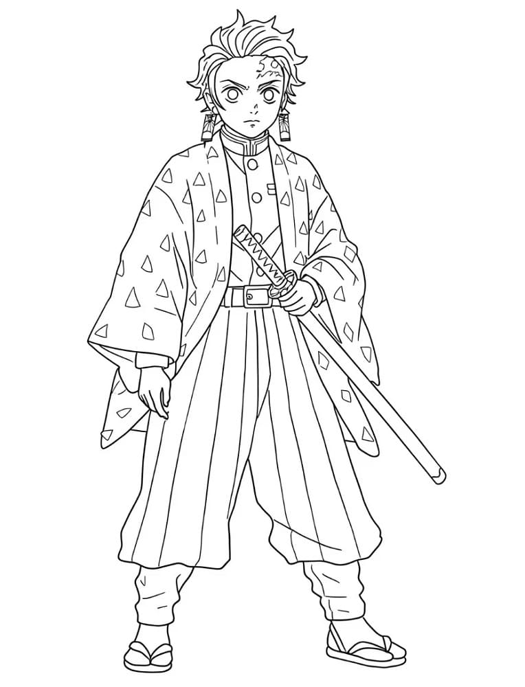 Tanjiro stampabile gratuito da colorare
