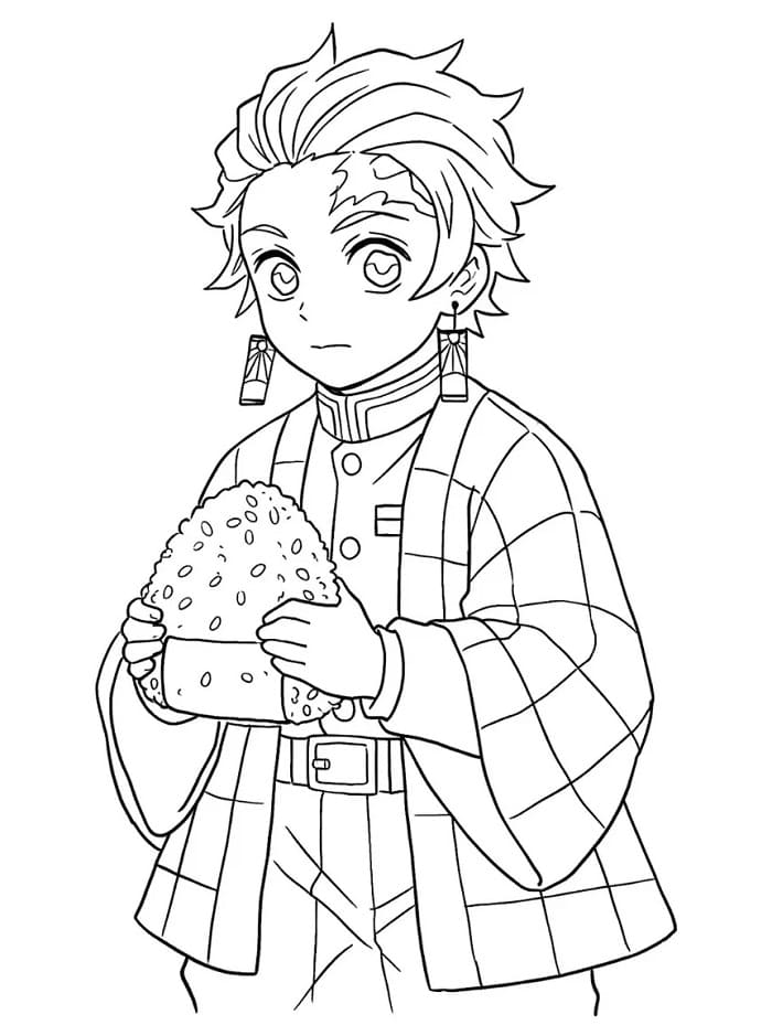 Tanjiro stampabile da colorare