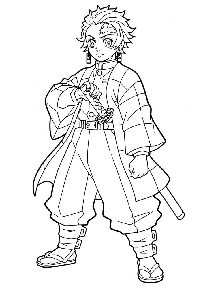 Tanjiro straordinario da colorare