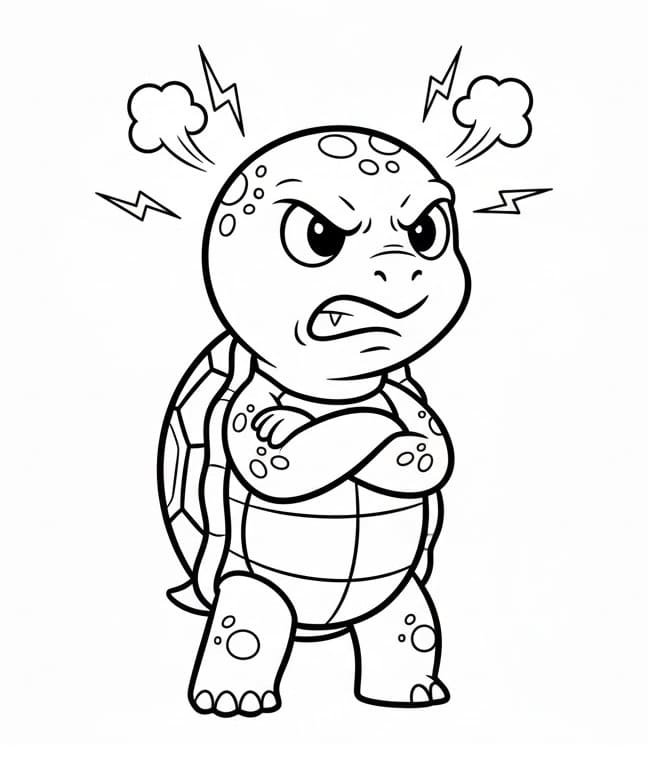 Tartaruga Arrabbiata da colorare