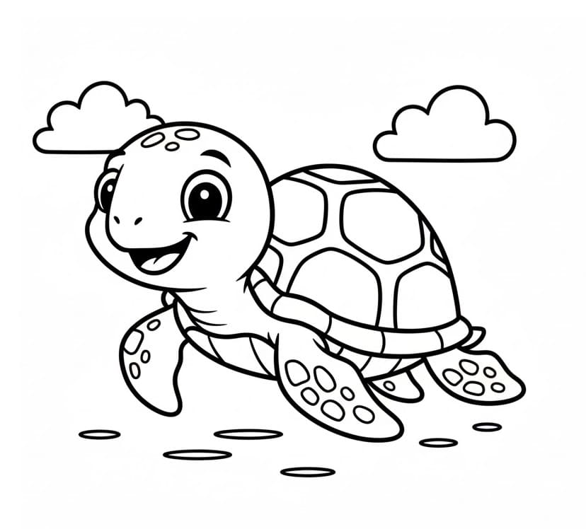 Tartaruga Felice da colorare