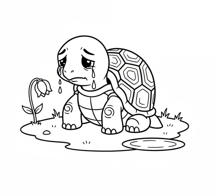 Tartaruga Triste da colorare