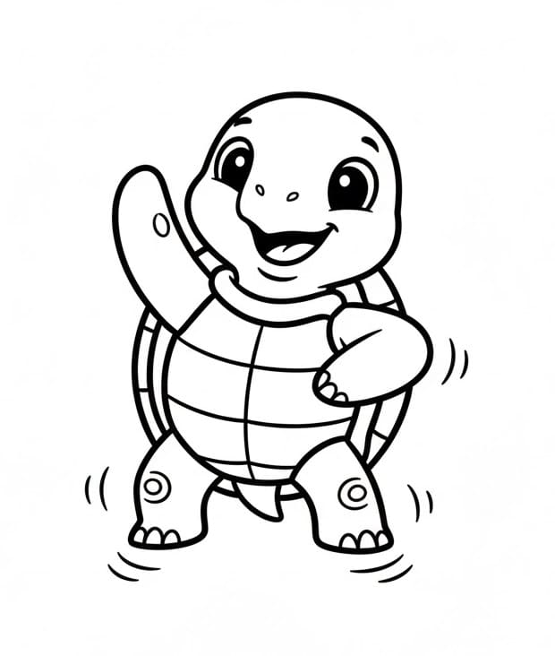 Tartaruga che Danza da colorare