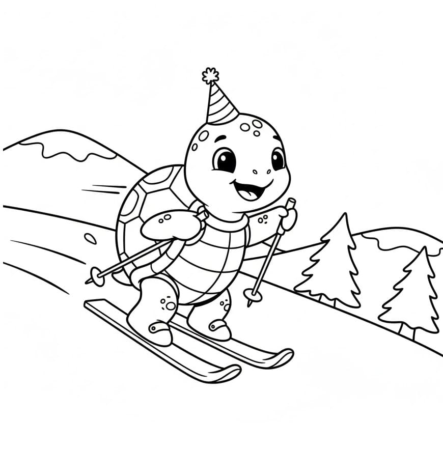 Tartaruga che Scia da colorare