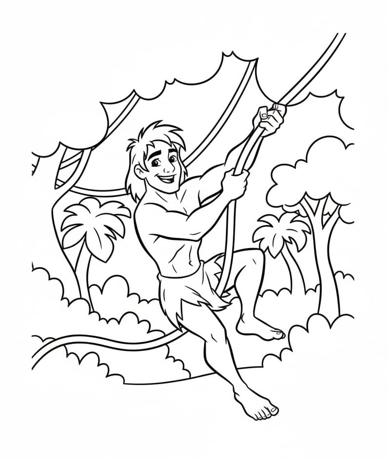 Tarzan Cartone Disney da colorare