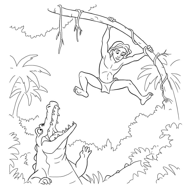 Tarzan Cartone da colorare