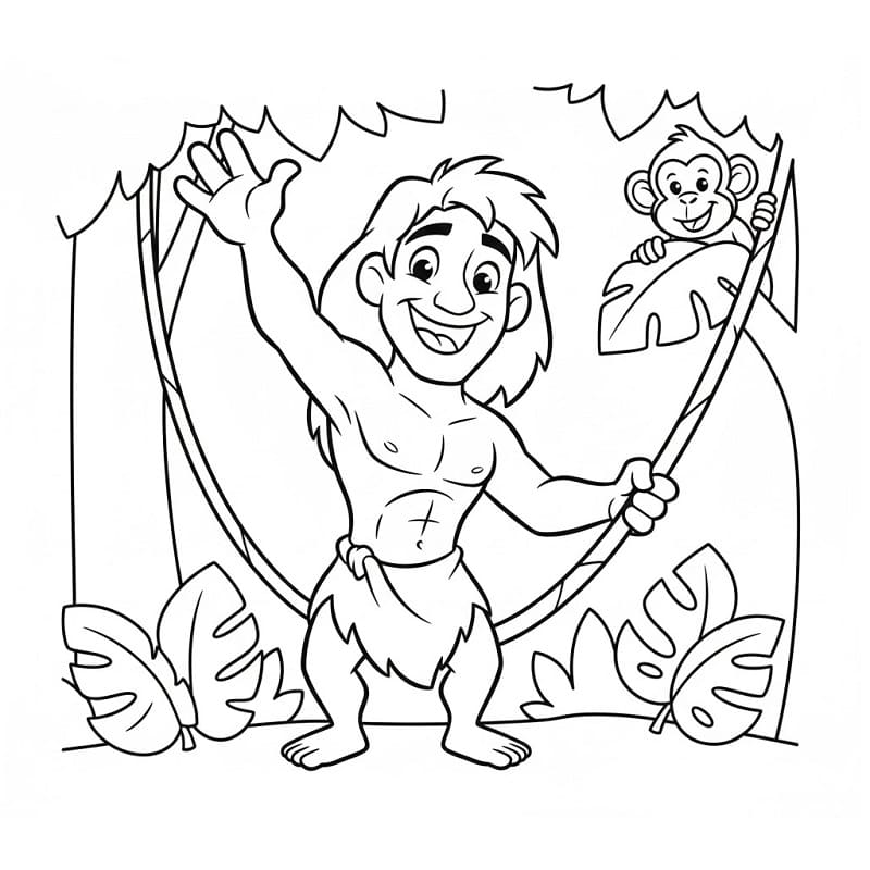 Tarzan Semplice da colorare
