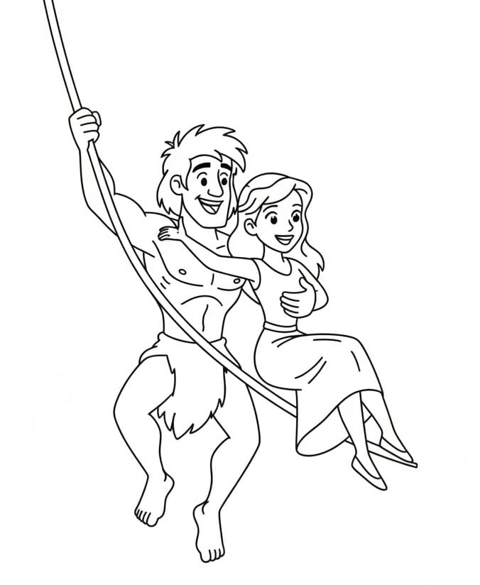 Tarzan Stampabile Gratis da colorare