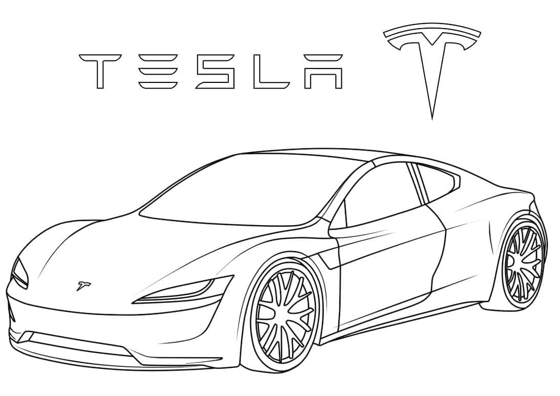 Tesla Gratis per Bambini da colorare