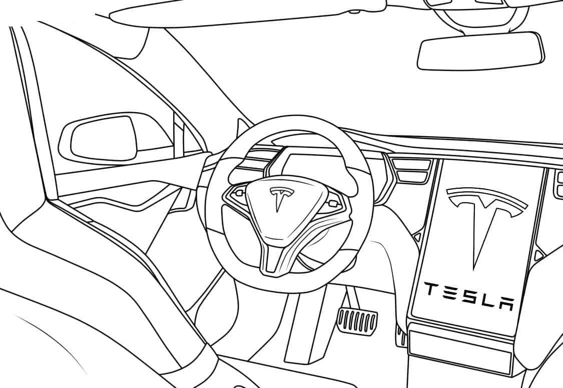 Tesla Semplice da colorare