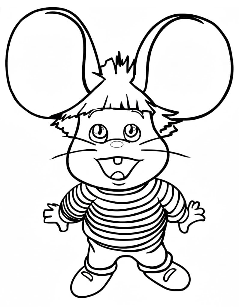 Topo Gigio amichevole da colorare